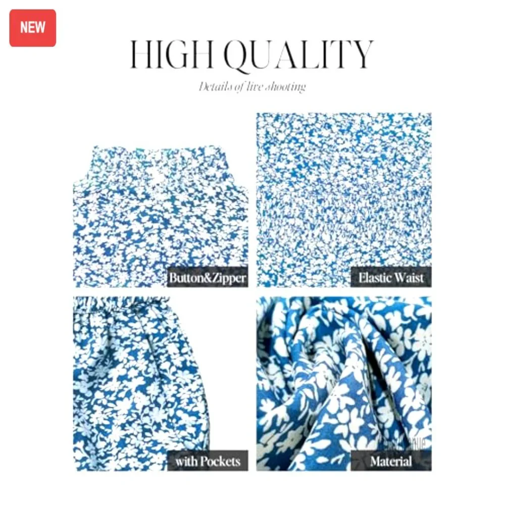 Floral Maxi Jumpsuit with Pocket Mock Neck Elastic Waist Wide Leg - Picture 5 of 7